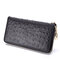 Women Genuine Leather Elegant Wallet Clutches Bag Wristlet Wallet  - Black