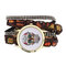 Ethnic Colorful Skull Pattern Multilayer Wrist Watch Lady Bracelet Digital Watch - Brown
