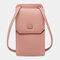 Women 2 Card Slots Solid Phone Bag Crossbody Bag - Pink