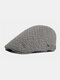 Men British Style Street Trend Solid Color Outdoor Casual Retro Forward Hat Flat Hat - Gray