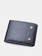 PU Leather Vintage Bifold Short Multi-Card Slot Card Case Double Breasted Wallet - Black