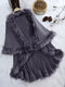 Abrigos de capa irregulares en capas de patchwork de piel sintética elegante Mujer - Gris