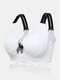 Women Lace Full Cup Wireless Lightly Lined Contrast Double Straps Bra - White