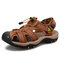 Men Large Size Casual Closed Toe Hard Wearing Outdoor Beach Sandals - Brown