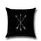 Coussin d'oreiller en lin géométrique noir flèche vague point géométrie croix noir et blanc sans taie d'oreiller décoration de la maison de voiture de base - #11