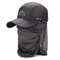 Men Women Summer Thin Quick-dry Baseball Hat Outdoor Casual Sports Neck Protect Removable Cap - Dark Gray