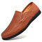  Men Large Size Breathable Driving Shoes  Leather Shoes  - Brown