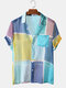 Men Multicolor Color Block Lightweight Casual Shirt - Blue