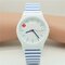 Mignon Trendy Watch Candy Colors Plastic Heart Spot Watch pour Femmes Enfants - Bleu