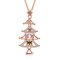 INALIS Necklace Women's Sweet Delicate Christmas Tree Colorful Zircon Necklace Gift - Rose Gold