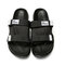 Men Double Gradient Color Band Slippers Comfy Non Slip Beach Sandals - Black