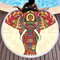 3D Totem Bohemian Mandala Elephant Printing Beach Towels Microfiber Round Shape Picnic Blanket - #1