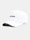 Unisex Cotton Solid Rippe Letter Embroidery All-match Sunshade Baseball Caps - White