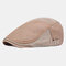 Mens Washed Cotton Patchwork Colors Beret Caps Outdoor Sport Adjustable Visor Forward Hats - Khaki