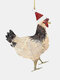 1 pc acrílico lenço iluminado de natal e decoração de frango na árvore de natal enfeite pendurado - #03