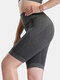 Damen Biker Shorts mit Streifen Patchwork Dry Quick Sports Panty - Heer