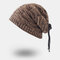 Unisex 3-in-1 Multi-purpose Plus Velvet Winter Outdoor Keep Warm Wool Hat Ponytail Beanie - Khaki