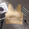 Silk Top Underwear No Steel Ring One-piece Wrapped Chest Lace Beauty Back Sports Sleep Bra - Apricot