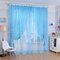 1 Panel 100*210cm Flower Printed Floral Voile Tulle Window Curtain Sheer Window Screen - Blue