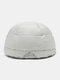 Men Windproof Water-repellent Fabric Plus Plush Letters Mountain Print Earmuffs Outdoor Cycling Sports Warmth Beanie Hat - Silver Gray