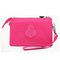 Women Nylon Waterproof Multi-function Clutch Bag Phone Bag Shoulder Bag - Rose Red