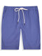 Men Plain Casual Cotton Board Shorts Solid Color Holiday Drawstring Casual Shorts - Sky Blue