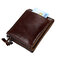 RFID Antimagnetic Vintage Casual Genuine Leather Wallet For Men - Coffee