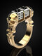 1 Pcs Punk Golden Dice Ghost Head Skull Personality Innovative Fashion Alloy Ring - Gold