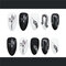 24Pcs/Box Black White Snake Pattern Fake Nails Wearable Matte Artificial Nails - Black white