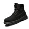 Men Microfiber Leather Non Slip Wearable Brief Casual Work Boots - Black