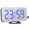 創造的な目覚まし時計のLEDディスプレイ電子スヌーズデジタルバックライトミュートミラー  - 青