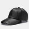Men Artificial Leather Vintage Woven Baseball Cap Personality With Woven Hat - Black