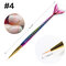 6 Styles Mermaid Handle Nail Art Brush Acrylic UV Gel Extension Flower Design Drawing Painting Pen - 04