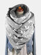 Women Dacron Butterfly Pattern Print With Buckle Casual Thicken Warmth Shawl Scarf - Gray