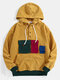 Mens Corduroy Multi-Color Pockets Designer Button Pullover Hoodie - Yellow
