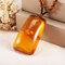Vintage Ethnic Geometric Beeswax Pendant Necklace Square Rhombus Drop Charm Necklaces Gift - #2
