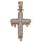 Trendy Cross Water Drop Necklace Hip Hop Pendant Necklace Micro Zircon Men Necklace Jewelry - Gold