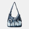Women Tie Dye Multi-carry Waterproof Large Capacity Crossbody Bag Shoulder Bag Handbag Backpack - Light Blue