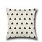 Cojín de almohada de lino con puntos de onda geométrica negra, geometría cruzada en blanco y negro sin núcleo Coche, funda de almohada para decoración del hogar - #2