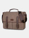 Men Canvas Vintage Business Messenger Bag Laptop Bag Crossbody Bag Handbag - Coffee