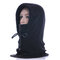 Women Men Warm Solid Face Mask Cap With Earmuffs Hooded Scarf Windproof Hooded Neck Warmer Cap - Black
