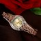 LVPAI Ethnic Luxury Ladies Bracelet Rhinestones Clock Quartz Bracelet Watch Gift for Women - Purple