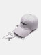 Unisex Cotton Solid Color Letter Pattern Embroidery Long Chain Decoration Personality All-match Baseball Cap - White