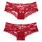 Sexy Hollow See Through Lace Butt Lifter Low Rise Panties - Wine Red