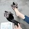 Women  Pointed Shallow Mouth  Slippers High Heels  - Black