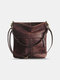 Women Vintage Brown PU Leather shoulder bag crossbody purse - Coffee