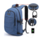 Men Women Anti-theft USB Charging Multifunction Travel Backpack  - Blue