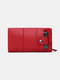 Women Retro 6.5 Inch Phone Bag Multifunction Multi-card Slots Wallet - Red