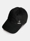 Unisex Cotton Metal Badge Decor Fashion Outdoor Sunshade Baseball Hat - Black