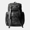 Men PU Leather Vintage Solid Multi-pocket Travel Bag Backpack - Black